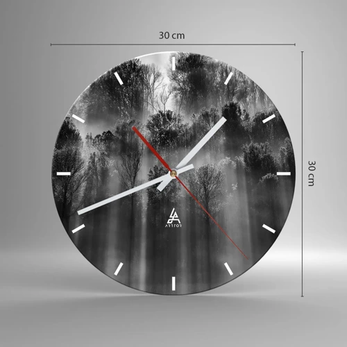 Wall clock - Clock on glass - In the Streams of Light - 30x30 cm