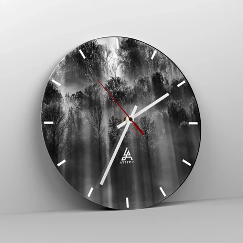 Wall clock - Clock on glass - In the Streams of Light - 30x30 cm