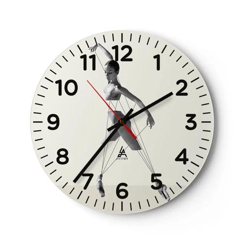 Wall clock - Clock on glass - In the Theatre of the World - 30x30 cm