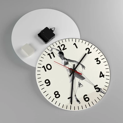 Wall clock - Clock on glass - In the Theatre of the World - 30x30 cm