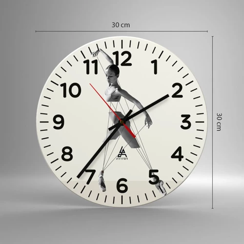 Wall clock - Clock on glass - In the Theatre of the World - 30x30 cm