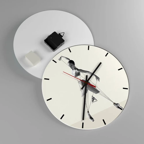 Wall clock - Clock on glass - In the Theatre of the World - 30x30 cm