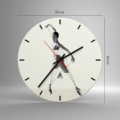 Wall clock - Clock on glass - In the Theatre of the World - 30x30 cm