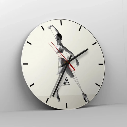 Wall clock - Clock on glass - In the Theatre of the World - 30x30 cm