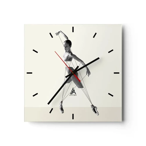 Wall clock - Clock on glass - In the Theatre of the World - 40x40 cm