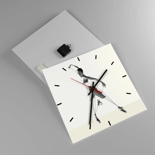 Wall clock - Clock on glass - In the Theatre of the World - 40x40 cm