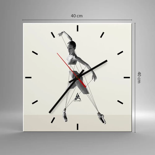 Wall clock - Clock on glass - In the Theatre of the World - 40x40 cm