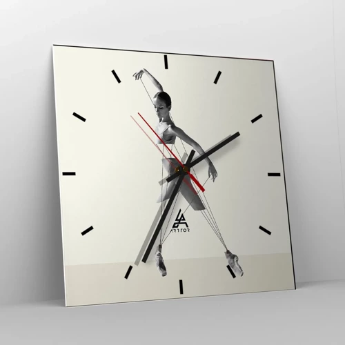 Wall clock - Clock on glass - In the Theatre of the World - 40x40 cm