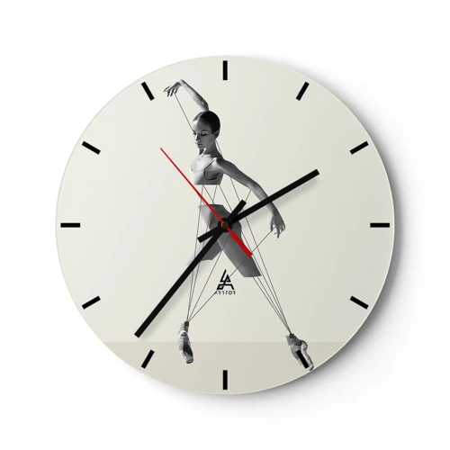 Wall clock - Clock on glass - In the Theatre of the World - 40x40 cm