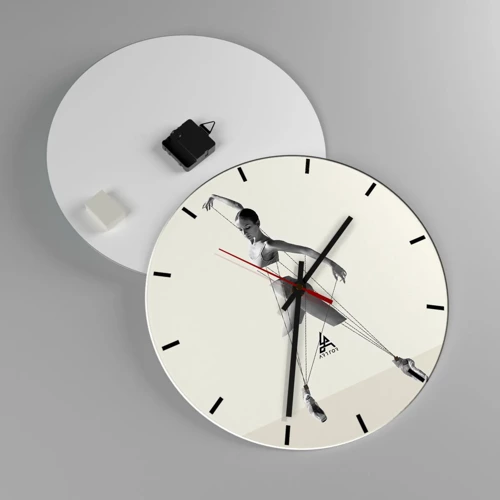 Wall clock - Clock on glass - In the Theatre of the World - 40x40 cm