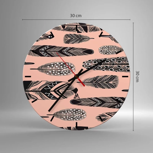 Wall clock - Clock on glass - Indian Collection - 30x30 cm