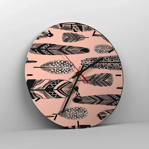 Wall clock - Clock on glass - Indian Collection - 30x30 cm