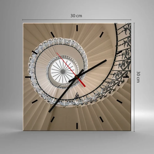 Wall clock - Clock on glass - Inside the Shell - 30x30 cm