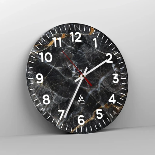 Wall clock - Clock on glass - Interior Life of a Stone - 30x30 cm