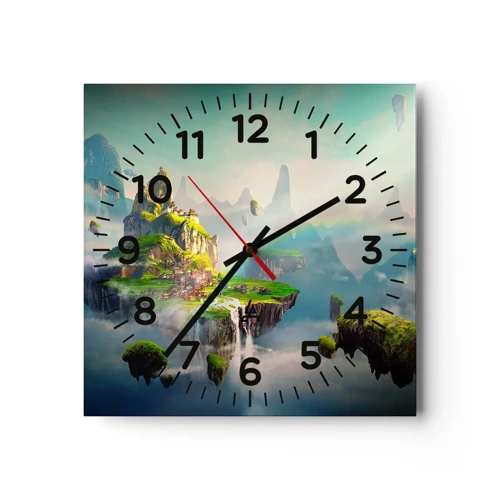 Wall clock - Clock on glass - Internal Heaven - Happy Islands - 30x30 cm