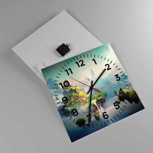 Wall clock - Clock on glass - Internal Heaven - Happy Islands - 40x40 cm