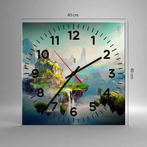 Wall clock - Clock on glass - Internal Heaven - Happy Islands - 40x40 cm