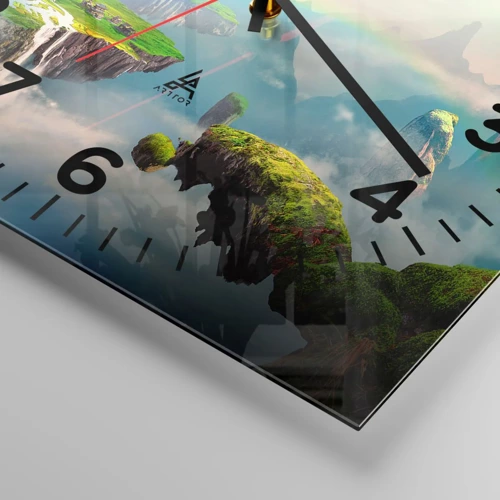 Wall clock - Clock on glass - Internal Heaven - Happy Islands - 40x40 cm