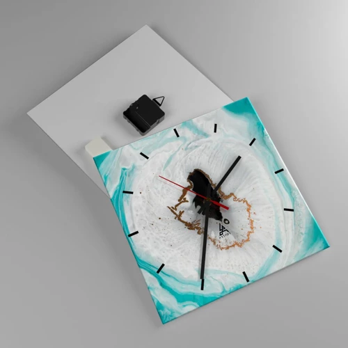 Wall clock - Clock on glass - Into de Deep - 30x30 cm