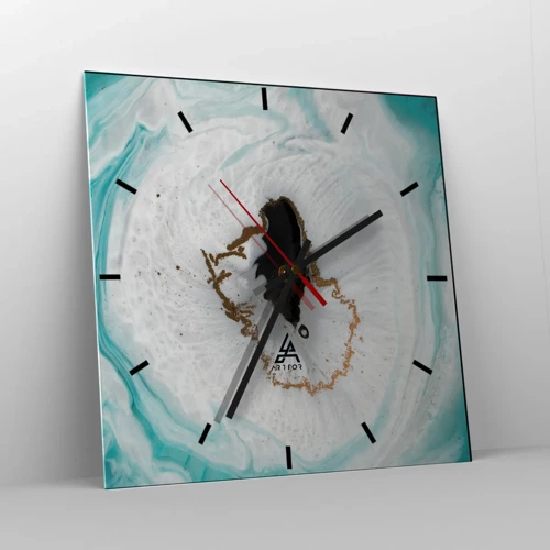 Wall clock - Clock on glass - Into de Deep - 30x30 cm