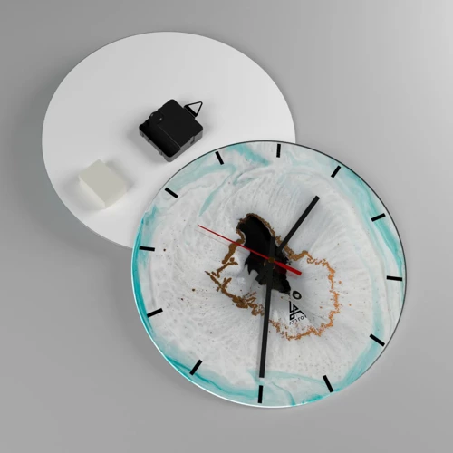 Wall clock - Clock on glass - Into de Deep - 30x30 cm