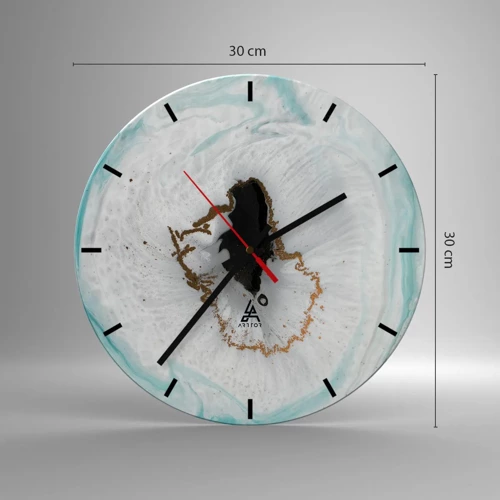 Wall clock - Clock on glass - Into de Deep - 30x30 cm