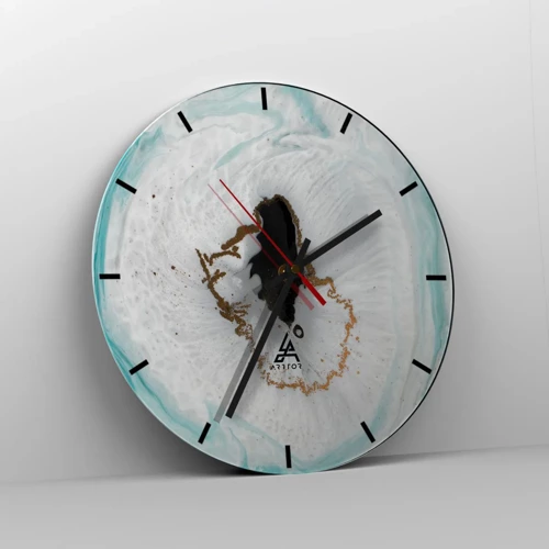 Wall clock - Clock on glass - Into de Deep - 30x30 cm