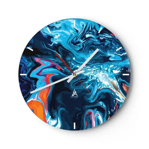 Wall clock - Clock on glass - Into the Interior of the Sky - 30x30 cm