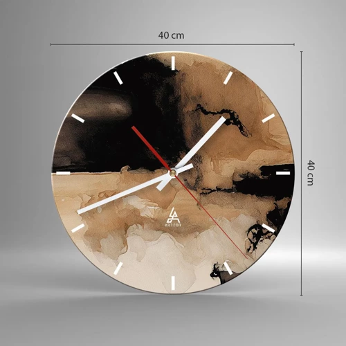 Wall clock - Clock on glass - Intriguing Abstract - 40x40 cm