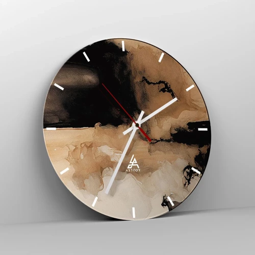 Wall clock - Clock on glass - Intriguing Abstract - 40x40 cm