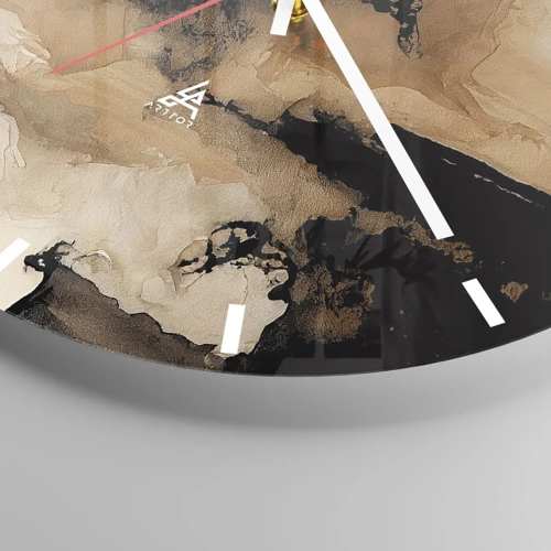 Wall clock - Clock on glass - Intriguing Abstract - 40x40 cm