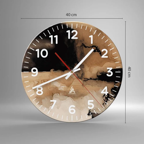 Wall clock - Clock on glass - Intriguing Abstract - 40x40 cm