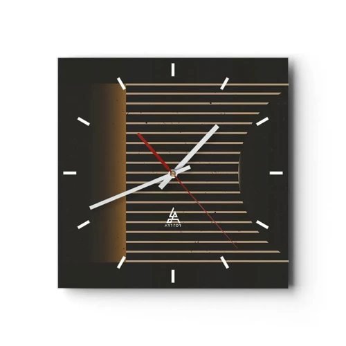 Wall clock - Clock on glass - Investigating Darkness - 30x30 cm