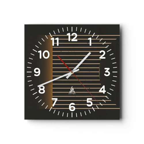 Wall clock - Clock on glass - Investigating Darkness - 40x40 cm