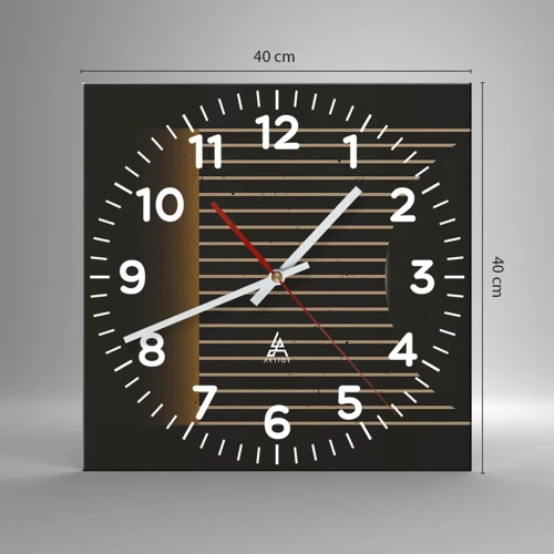 Wall clock - Clock on glass - Investigating Darkness - 40x40 cm