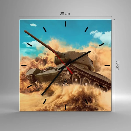 Wall clock - Clock on glass - Invinicible - 30x30 cm