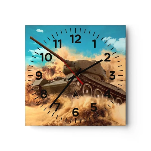 Wall clock - Clock on glass - Invinicible - 40x40 cm