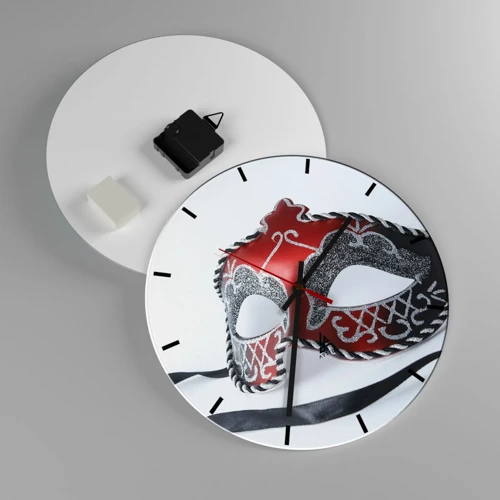 Wall clock - Clock on glass - Invitation to a Ball - 30x30 cm