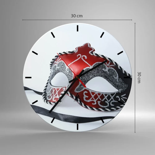 Wall clock - Clock on glass - Invitation to a Ball - 30x30 cm