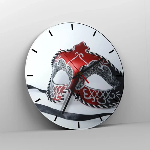 Wall clock - Clock on glass - Invitation to a Ball - 30x30 cm