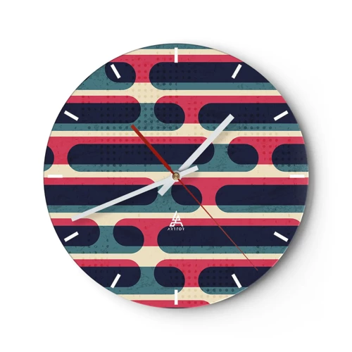 Wall clock - Clock on glass - Inwards and Forwards - 30x30 cm