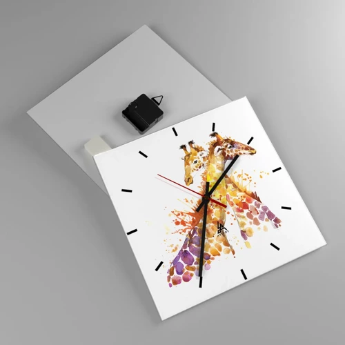 Wall clock - Clock on glass - Is This Friendship or Love? - 30x30 cm