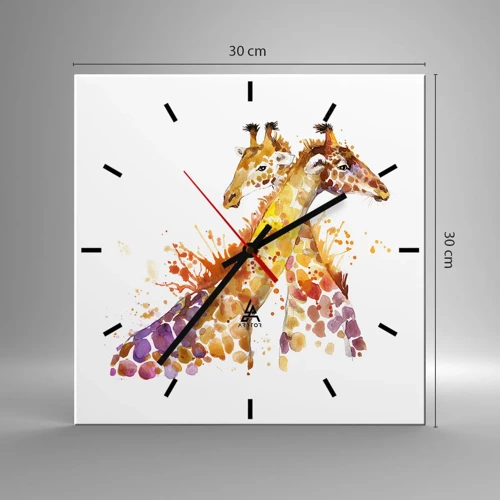 Wall clock - Clock on glass - Is This Friendship or Love? - 30x30 cm