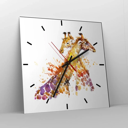 Wall clock - Clock on glass - Is This Friendship or Love? - 30x30 cm