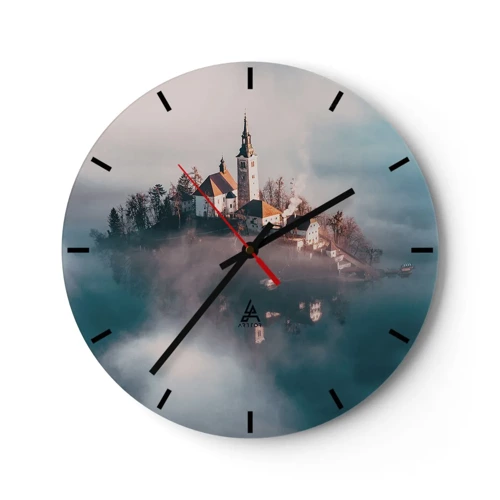 Wall clock - Clock on glass - Island of Dreams - 30x30 cm