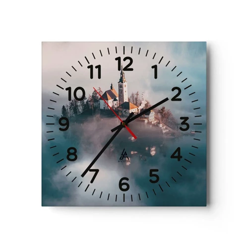 Wall clock - Clock on glass - Island of Dreams - 40x40 cm
