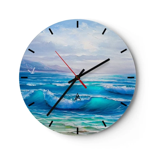 Wall clock - Clock on glass - It Brings Bliss - 30x30 cm