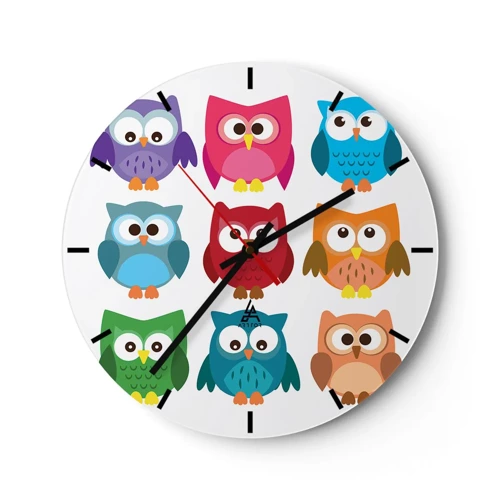 Wall clock - Clock on glass - It Can Be Fun to Differ - 30x30 cm