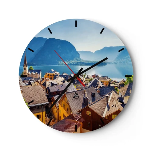 Wall clock - Clock on glass - It Couldn't be More Picturesque - 30x30 cm