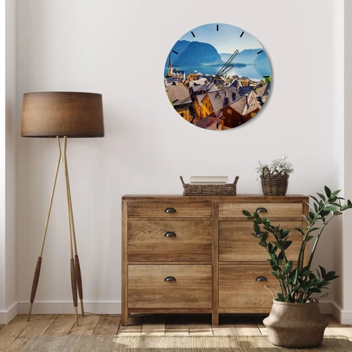 Wall clock - Clock on glass - It Couldn't be More Picturesque - 30x30 cm